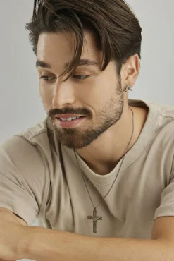 Single Ohrring Silber 925 rhodiniert oxidiert Dreieck 41184516735070