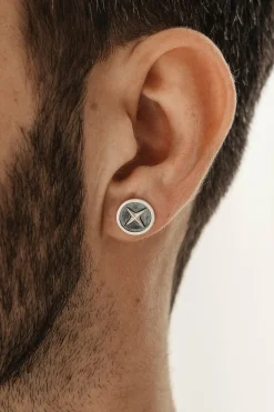 Single Ohrstecker Silber 925 rhodiniert oxidiert Stern 41185220296798