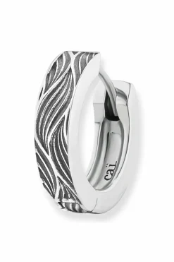 Single-Ohrring 925 Sterling Silber rhodiniert Wellen 41184111689822