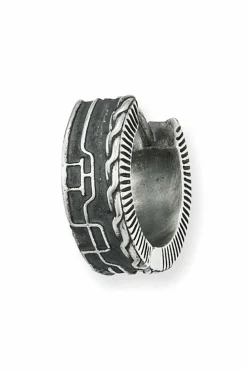 Single-Ohrring Silber 925 rhodiniert oxidiert 41183806423134