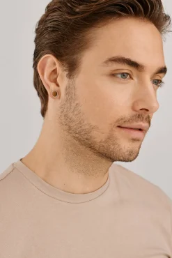 Single-Ohrstecker 925 Silber rhodiniert Tigerauge 41185108852830