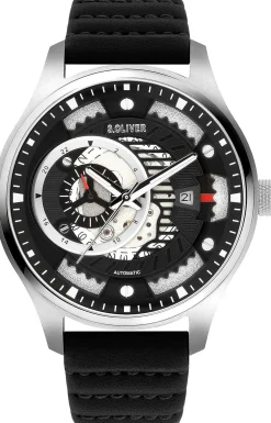 S.Oliver Armbanduhr Automatik schwarz silber SO-3941-LA