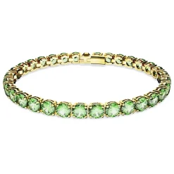 Swarovski Armband Damen Matrix Tennis Rundschliff grün goldfarben 5658850