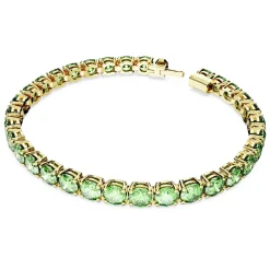 Swarovski Armband Damen Matrix Tennis Rundschliff grün goldfarben 5658850