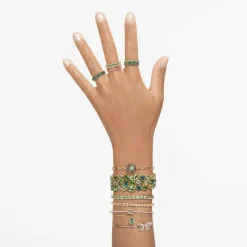 Swarovski Armband Damen Matrix Tennis Rundschliff grün goldfarben 5658850