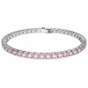 Swarovski Armband Unisex Matrix Tennis Rundschliff Rosa Rhodiniert Größe XL 5660913