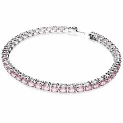 Swarovski Armband Unisex Matrix Tennis Rundschliff Rosa Rhodiniert Größe S 5648930