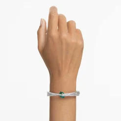 Swarovski Armreif Unisex Hyperbola Grün Rhodiniert 5665327