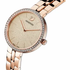 Swarovski Cosmopolitan Uhr - Schweizer Eleganz in Rosa mit Roségoldfarbenem Metallarmband, 5517800