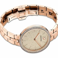 Swarovski Cosmopolitan Uhr - Schweizer Eleganz in Rosa mit Roségoldfarbenem Metallarmband, 5517800