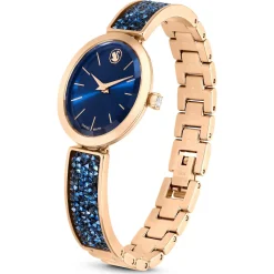 Swarovski Crystal Rock Oval Armbanduhr Damen roségold blau 5656822