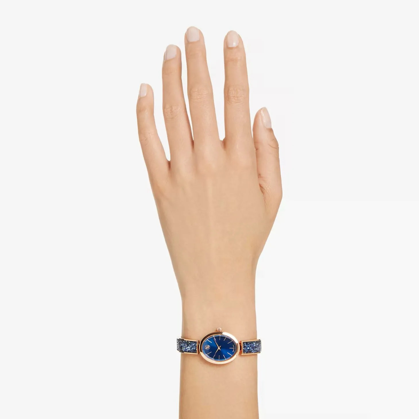 Swarovski Crystal Rock Oval Armbanduhr Damen roségold blau 5656822