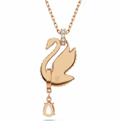 SWAROVSKI Damen Anhänger Schwan Schwarz Roségold-Legierungsschicht SWAN 5678045