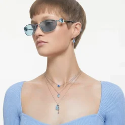 SWAROVSKI Damen Anhänger Schwan Blau Rhodiniert SWAN 5660594