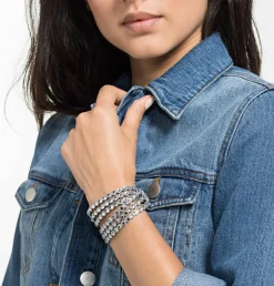 Swarovski Damen Armband Wickelarmband Power Collection grau 5511698