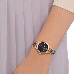 Swarovski Damen Armbanduhr Cosmic Rock Schwarz Rosegoldfarbe 5376068