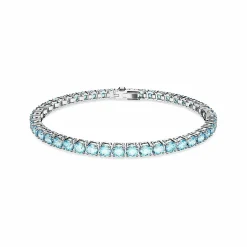 Swarovski Damen blaues Matrix Armband Größe M Silber 5648928