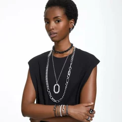 Swarovski Damen Creolen Matrix Ohrringe grau  5658650