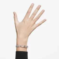 Swarovski Damen Dextera Armband Pavé, Weiß, Rhodiniert 5622226