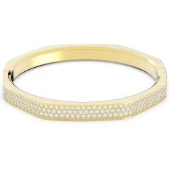 Swarovski Damen Dextera Armreif, Oktagon, Pavé, Weiß, Goldlegierungsschicht 5639199 M