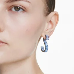 Swarovski Damen Drop-Ohrhänger Matrix Baguette Blau 5705780