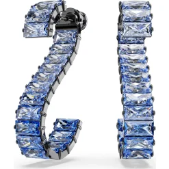 Swarovski Damen Drop-Ohrhänger Matrix Baguette Blau 5705780