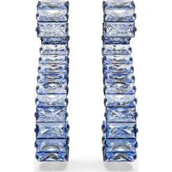 Swarovski Damen Drop-Ohrhänger Matrix Baguette Blau 5705780