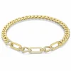Swarovski Damen Halskette Dextera Statement, Gemischte Glieder, Weiß, Goldlegierungsschicht 5639332 S
