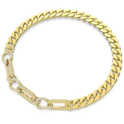 Swarovski Damen Halskette Dextera Statement, Gemischte Glieder, Weiß, Goldlegierungsschicht 5639332 S