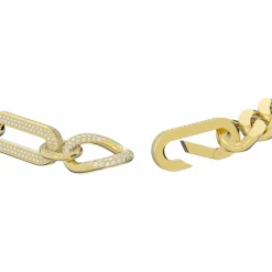 Swarovski Damen Halskette Dextera Statement, Gemischte Glieder, Weiß, Goldlegierungsschicht 5639332 S