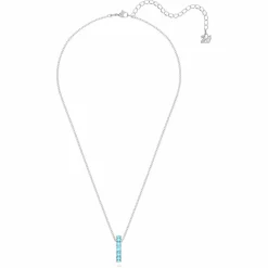 Swarovski Damen Halskette mit Anhänger Exalta Rundschliff Blau Pavé 5643754
