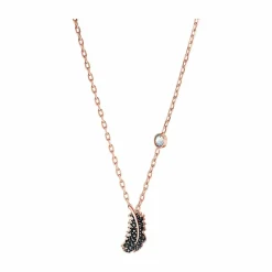Swarovski Damen Halskette Naughty Feder Schwarz 5495292
