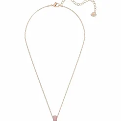 Swarovski Damen Halskette mit Anhänger Stone Rosa Pavé, Roségoldfarbe 5642887