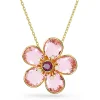 Swarovski Damen Halskette Idyllia Anhänger Blume Klein - Rosa mit Goldlegierungsschicht 5657875