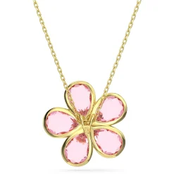 Swarovski Damen Halskette Idyllia Anhänger Blume Klein - Rosa mit Goldlegierungsschicht 5657875