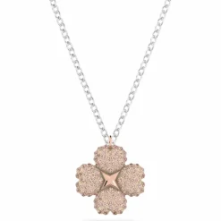 Swarovski Damen Halskette mit Anhänger Latisha Blume Metallmix, Rosa-Weiß 5636488