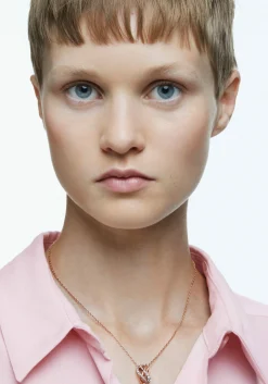 Swarovski Damen Halskette mit Anhänger Twist Weiß, Rosagoldfarbe 5620549