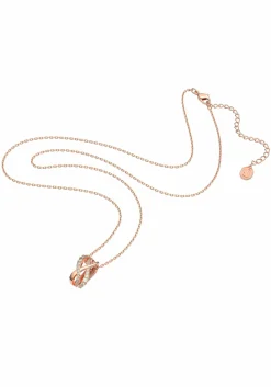 Swarovski Damen Halskette mit Anhänger Twist Weiß, Rosagoldfarbe 5620549