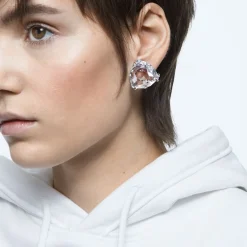 Swarovski Damen Mesmera Ohrclip Einzel, Trilliant-Schliff, Weiß, Rhodiniert 5600752