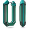 Swarovski Damen Ohrring Lucent Kreolen Statement, Achteckform, Grün 5633953