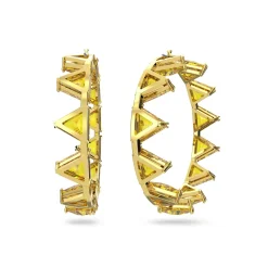 Swarovski Damen Ohrringe Creolen Ortyx Trilliant-Schliff, Gelb, Goldlegierungsschicht 5630821