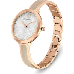 SWAROVSKI Damen Schweizer Armbanduhr CRYSTALLINE DELIGHT grau rosegold 5642218
