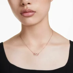 SWAROVSKI Damen Unendlichkeits Anhänger Weiß Rosegold HYPERBOLA 5684084