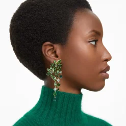 Swarovski Gema Damen Chandelier-Ohrringe Grün Goldlegierung Kristalle