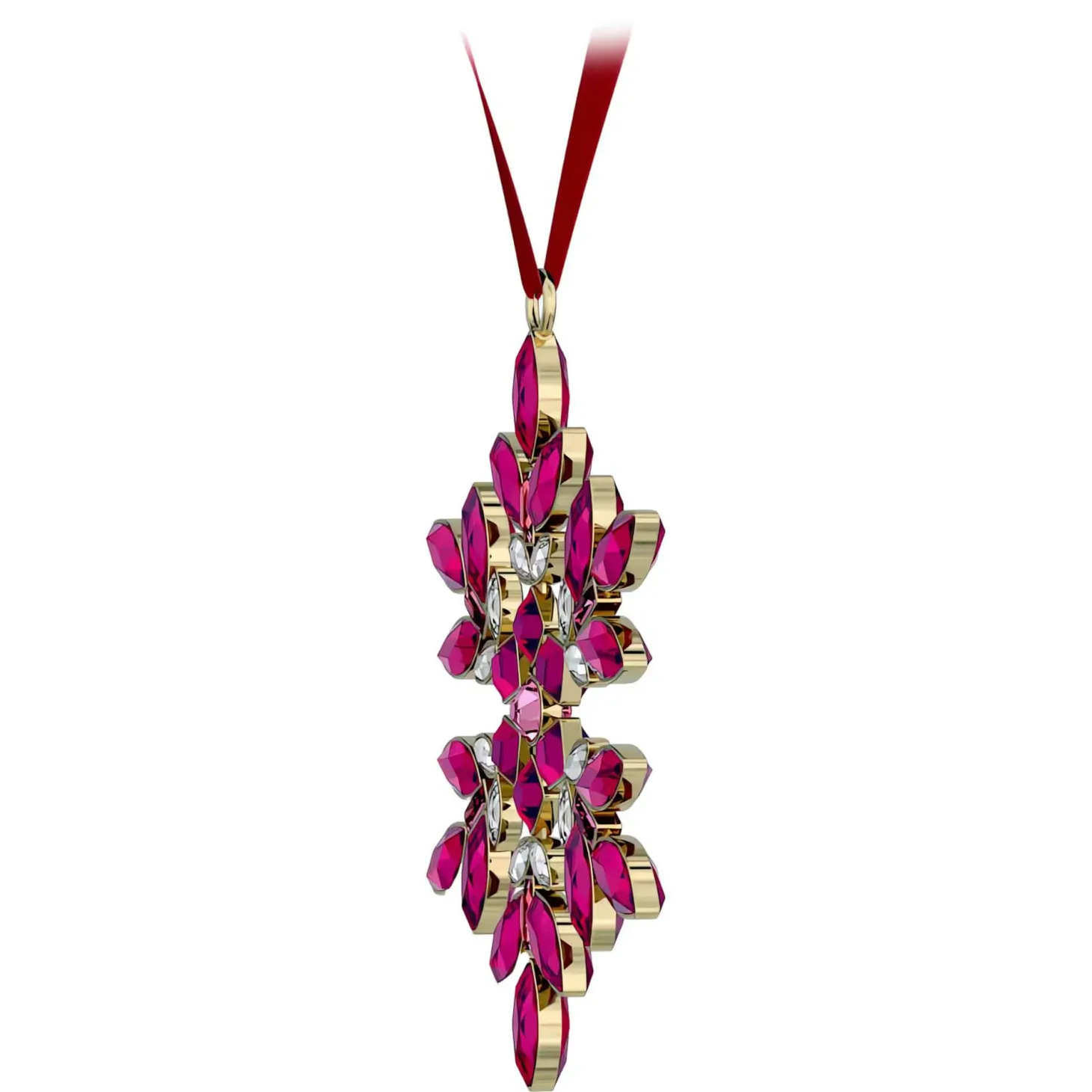 Swarovski Gema Festtagsornament Schneeflocke Rot, Pink 5691041