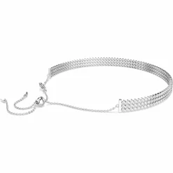 Swarovski Halskette Damen Matrix Tennis Choker Weiß rhodiniert 5685755