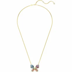 Swarovski Halskette Damen Idyllia Anhänger und Brosche Schmetterling multicolor gold 5709951