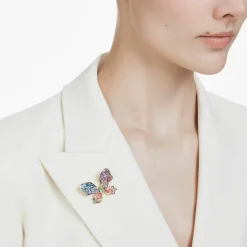 Swarovski Halskette Damen Idyllia Anhänger und Brosche Schmetterling multicolor gold 5709951