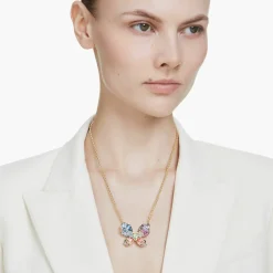 Swarovski Halskette Damen Idyllia Anhänger und Brosche Schmetterling multicolor gold 5709951