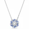 Swarovski Halskette Damen Idyllia Blume blau rhodiniert 5680013